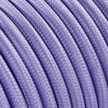 Cable eléctrico redondo recubierto de tela de color lila