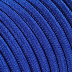 Cable eléctrico redondo recubierto de tela de color azul