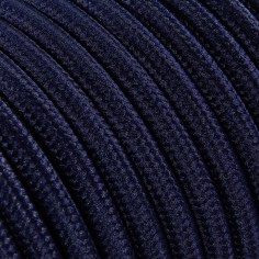 Cable eléctrico redondo revestido en tejido de color abisso