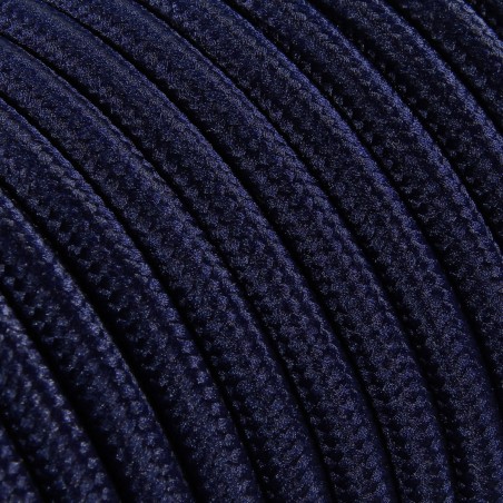 Cable eléctrico redondo revestido en tejido de color abisso