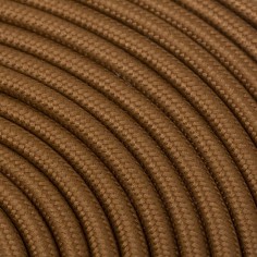 Cable eléctrico redondo revestido de tela de color cuero