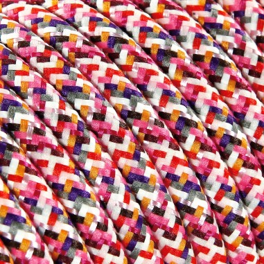 Cable eléctrico redondo recubierto de tela de color