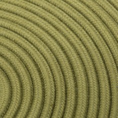 Rundes, farbiges textilummanteltes Elektrokabel aus Rohgarn in Olivgrün