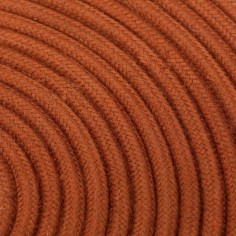 Rundes, farbiges textilummanteltes Elektrokabel aus Rohgarn in Rost
