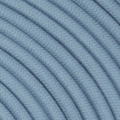 Rundes, farbiges textilummanteltes Elektrokabel aus Rohgarn in Himmelblau