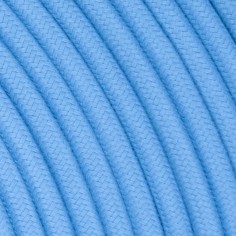 Rundes, farbiges textilummanteltes Elektrokabel aus Rohgarn in Azurblau