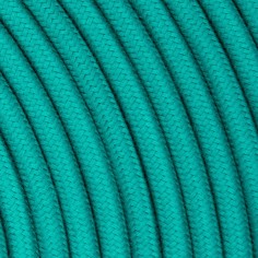 Rundes, farbiges textilummanteltes Elektrokabel aus Rohgarn in Smaragdgrün