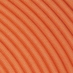 Rundes, farbiges textilummanteltes Elektrokabel aus Rohgarn in Mandarine