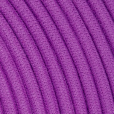 Rundes, farbiges textilummanteltes Elektrokabel aus Rohgarn in Glyzinie