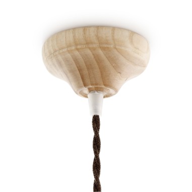 Rosetón vintage de madera barnizable Ø 95 mm