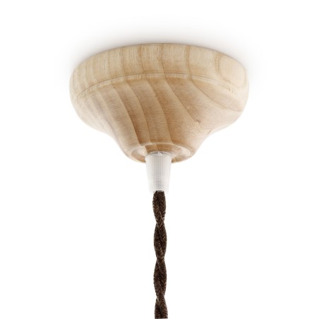 Rosetón vintage de madera barnizable Ø 95 mm