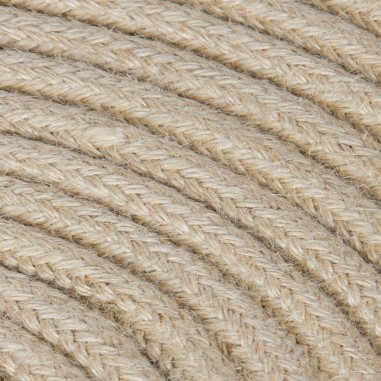 Rundes, textilummanteltes Elektrokabel aus Rohgarn in Jute im nautischen Stil