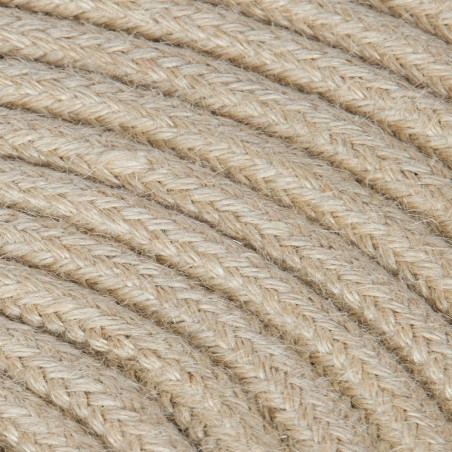 Rundes, textilummanteltes Elektrokabel aus Rohgarn in Jute im nautischen Stil