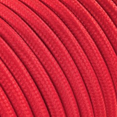 Flaches, textilummanteltes Elektrokabel in Rot