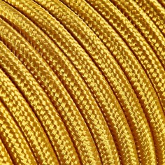 Flaches, textilummanteltes Elektrokabel in Gold