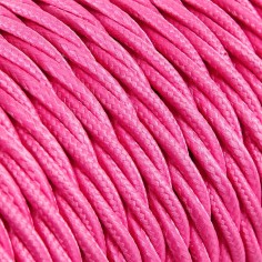 Geflochtenes, textilummanteltes Elektrokabel in Fuchsia