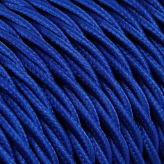 Geflochtenes, textilummanteltes Elektrokabel in Blau