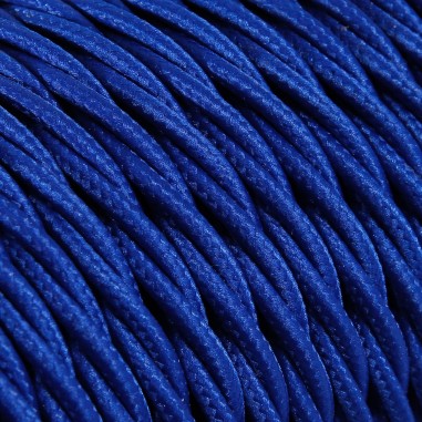 Geflochtenes, textilummanteltes Elektrokabel in Blau