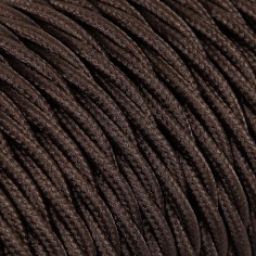 Geflochtenes, textilummanteltes Elektrokabel in Braun