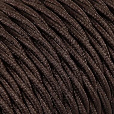 Geflochtenes, textilummanteltes Elektrokabel in Braun