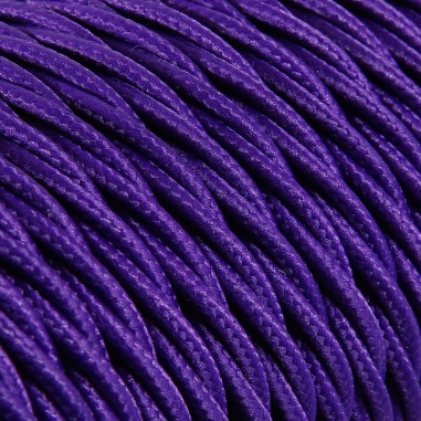 Geflochtenes, textilummanteltes Elektrokabel in Violett