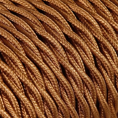 Geflochtenes, textilummanteltes Elektrokabel in Whisky