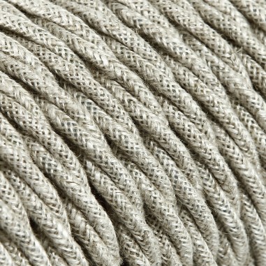 textilummanteltes Elektrokabel in Canvas Beige mit natürlicher Optik