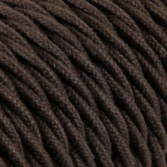 Geflochtenes, textilummanteltes Elektrokabel in Braun mit natürlicher Optik