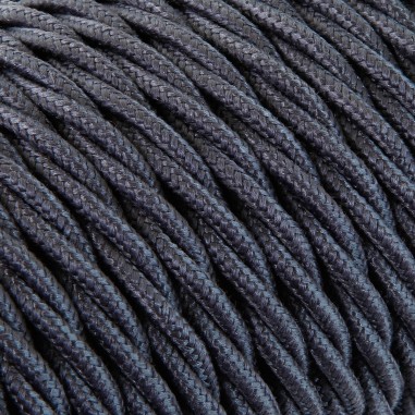 Geflochtenes, textilummanteltes Elektrokabel in Graphit mit natürlicher Optik