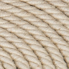 Geflochtenes, textilummanteltes Elektrokabel in Jute mit natürlicher Optik