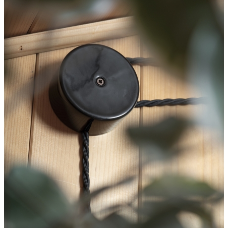 Boîte de dérivation en porcelaine noir - éclairage vintage