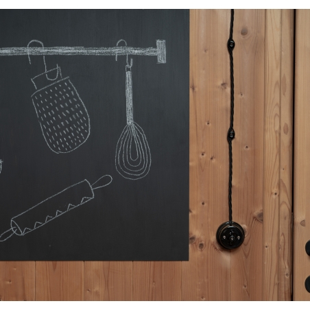 Inverseur rotatif en porcelaine noir avec bouton - éclairage design