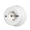 10/16A 2P+T Kombi-Steckdose mit Schuko aus weißem Porzellan