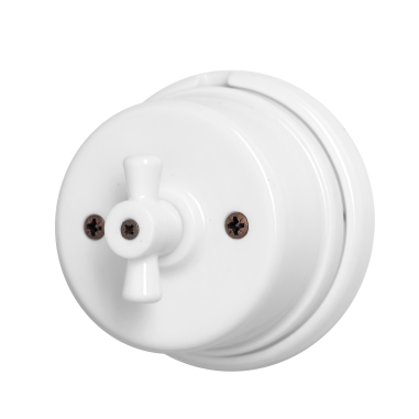 INVERSEUR ROTATIF AVEC BOUTON EN PORCELAINE BLANCHE
