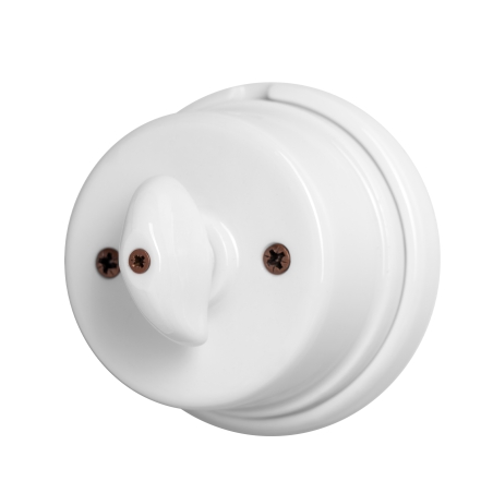 Inverseur rotatif en porcelaine blanc - Accessoires en porcelaine pour l’éclairage