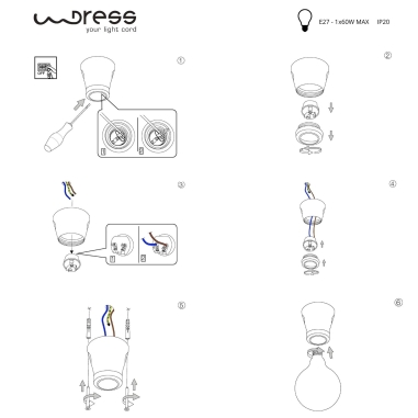 Faretto in porcellana E27 bianco