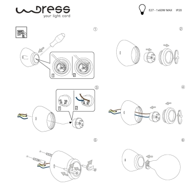 Spot de porcelana E27 inclinado blanco