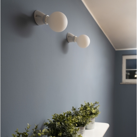 Spot de porcelana E27 inclinado blanco