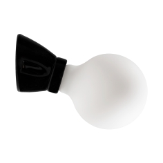 Spot de porcelana E27 inclinado negro