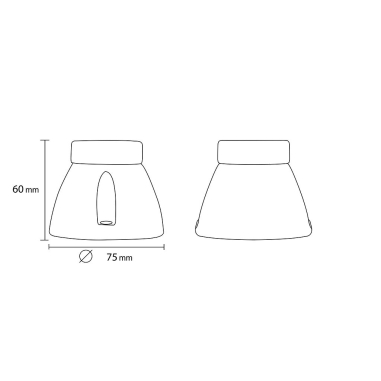 Spot de porcelana E27 negro