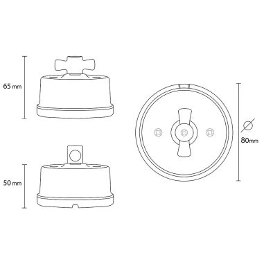 Interruttore/Deviatore rotativo in porcellana bianca - Accessori di design