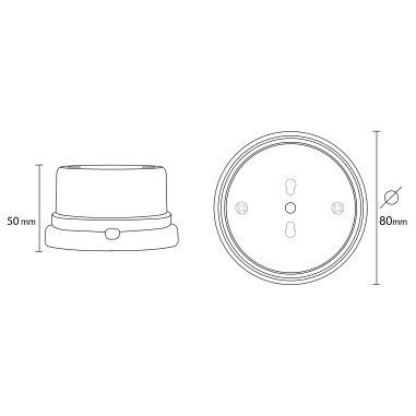 Presa bipasso in porcellana - Accessori illuminazione in porcellana