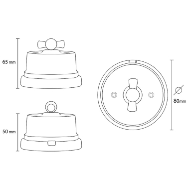 Interruttore/Deviatore rotativo - Accessori illuminazione in porcellana