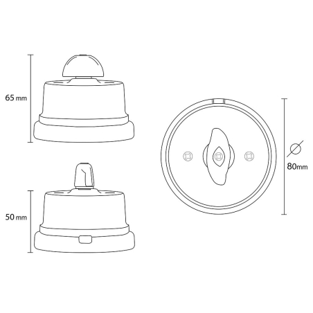Inverseur rotatif en porcelaine blanc - Accessoires en porcelaine pour l’éclairage