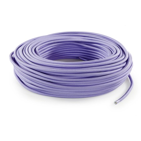 Cable eléctrico redondo recubierto de tela de color lila