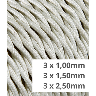 CÂBLE TEXTILE TORSADÉ POUR INSTALLATIONS IVOIRE