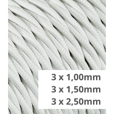 CÂBLE TEXTILE TORSADÉ POUR INSTALLATIONS BLANC TR3