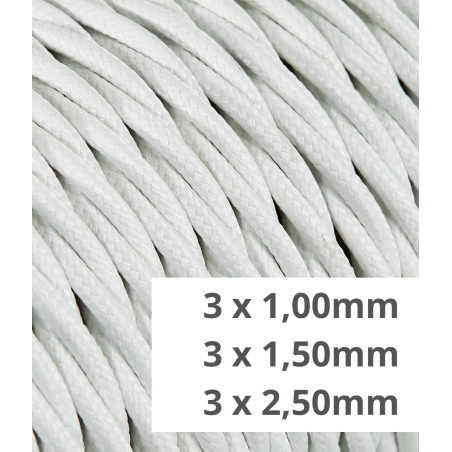 CÂBLE TEXTILE TORSADÉ POUR INSTALLATIONS BLANC - Dress Light