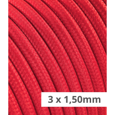 CABLE TEXTIL REDONDO ROJO