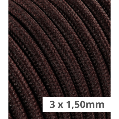 CÂBLE TEXTILE ROND 3x1,50 MARRON TO61
